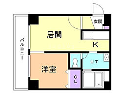 シティテラス南5条 1DKの間取図画像