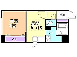 プライムアーバン大通公園2 1DKの間取図画像