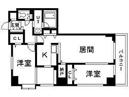レジディア大通公園 2SLDKの間取図画像