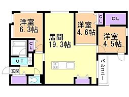 ZABOHILLS南山鼻 3LDKの間取図画像
