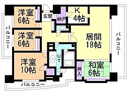 グレイスコート円山公園 4LDKの間取図画像