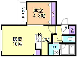 Estavie円山 1LDKの間取図画像