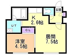 エポック南7条館 1LDKの間取図画像
