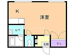 ARSグレースコート南円山 1Kの間取図画像