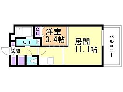 イリオス中島公園 1LDKの間取図画像