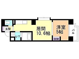 ヴィターレ 1LDKの間取図画像