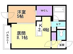 札幌市中央区南十五条西6丁目マンション 1LDKの間取図画像