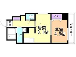 イリオス中島公園 1LDKの間取図画像