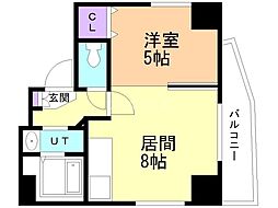 リライエンス円山 1LDKの間取図画像