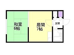 第参エビスビル 1DKの間取図画像