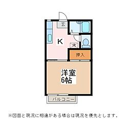 プレンティ友 1Kの間取図画像