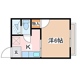 ドミール松本 1Kの間取図画像