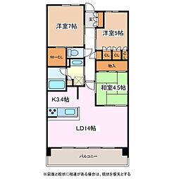 サーパス松本庄内 3LDKの間取図画像