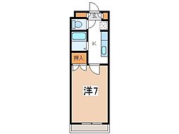 エアポートマンション千石A 1Kの間取図画像