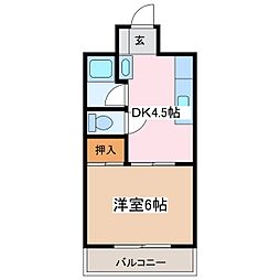 メゾンブランシェ 1Kの間取図画像