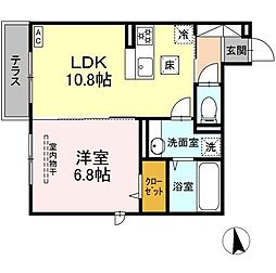 GRAND D-ROOM 島内新橋 1LDKの間取図画像