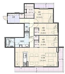 シエル開智 3LDKの間取図画像