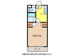 サンハイツ高宮 1Kの間取図画像