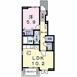 メゾントゥールヌソル 1LDKの間取図画像