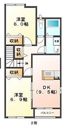 ファミーユガーデン 2DKの間取図画像