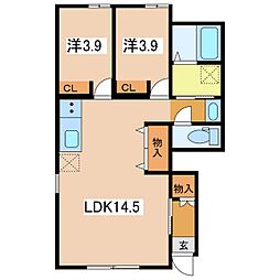 wisteria hakuba 2LDKの間取図画像