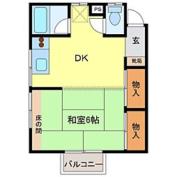 ハイツ桐原 1DKの間取図画像