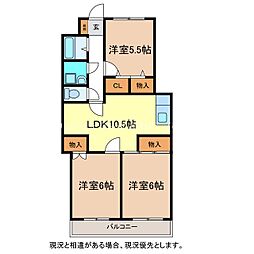 第二星野ビル 3LDKの間取図画像