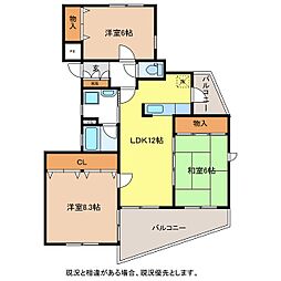 メイデンヘアー・A 3LDKの間取図画像