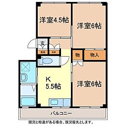 スカイ・コーポ 3Kの間取図画像