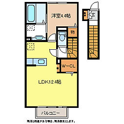 ハイランドテラス西和田 1LDKの間取図画像