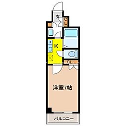メゾン栗田 1Kの間取図画像