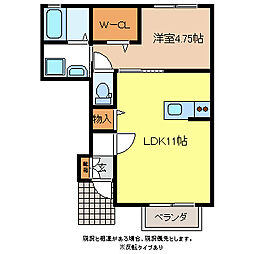 モンエスパス 1LDKの間取図画像