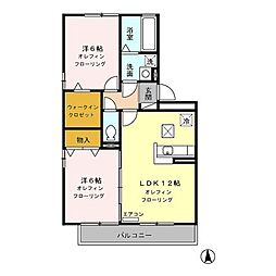 ジェンティール 2LDKの間取図画像