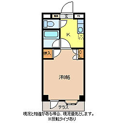U・ポート梨の木 1Kの間取図画像