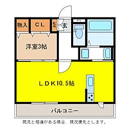 レセンテノワ 1LDKの間取図画像