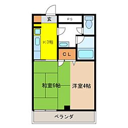 グランディオーゼナガノ 2Kの間取図画像
