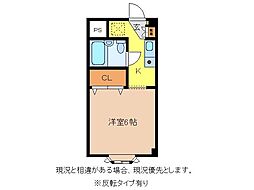 メゾンドゥマキ 1Kの間取図画像