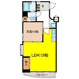 メゾン桜枝町 1LDKの間取図画像