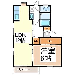 フレグランスドゥリーム 1LDKの間取図画像