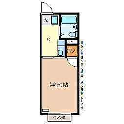 サニーハイツ高田 1Kの間取図画像