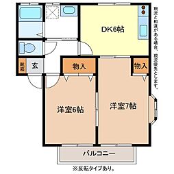 コーポ小池2 2DKの間取図画像