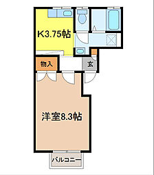 マルサンコーポラス 1Kの間取図画像