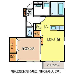 ウィークス 1LDKの間取図画像