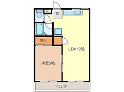 ひまわりハイツ 1LDKの間取図画像
