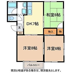 プラザやまざき2号館 3DKの間取図画像