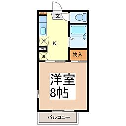 タウンJNTKA 1Kの間取図画像