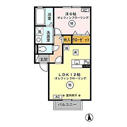 リビングタウン瀬原田2B 1LDKの間取図画像
