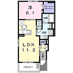 ベルヴェデーレA 1LDKの間取図画像