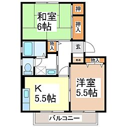 M・ファーストA 2Kの間取図画像