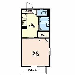フェアリーミサキA 1Kの間取図画像